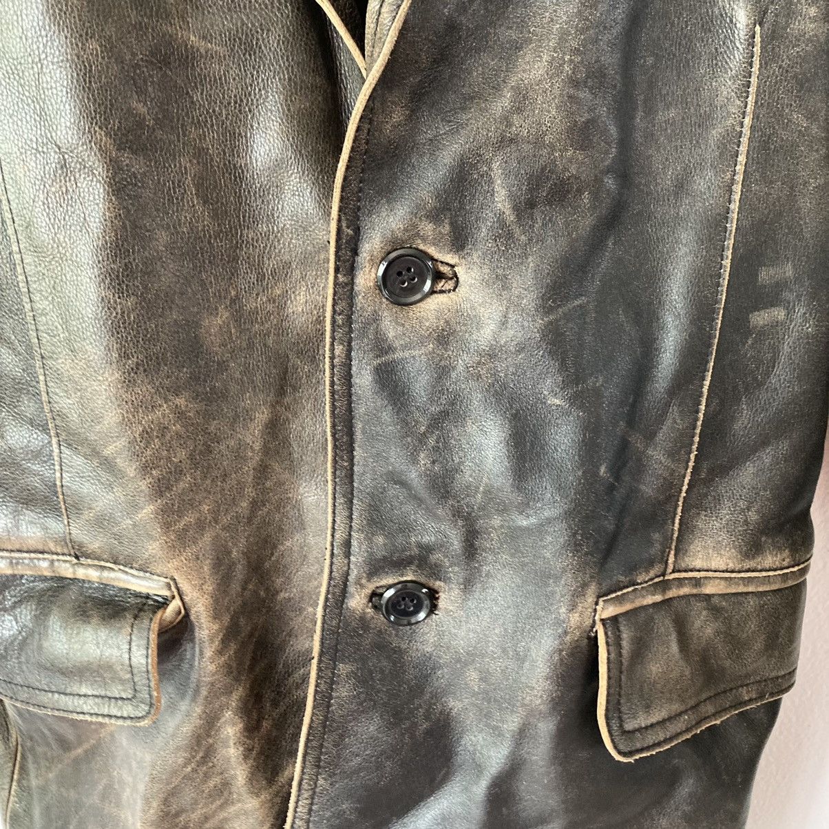 Vintage Wind Armor Leather Jacket