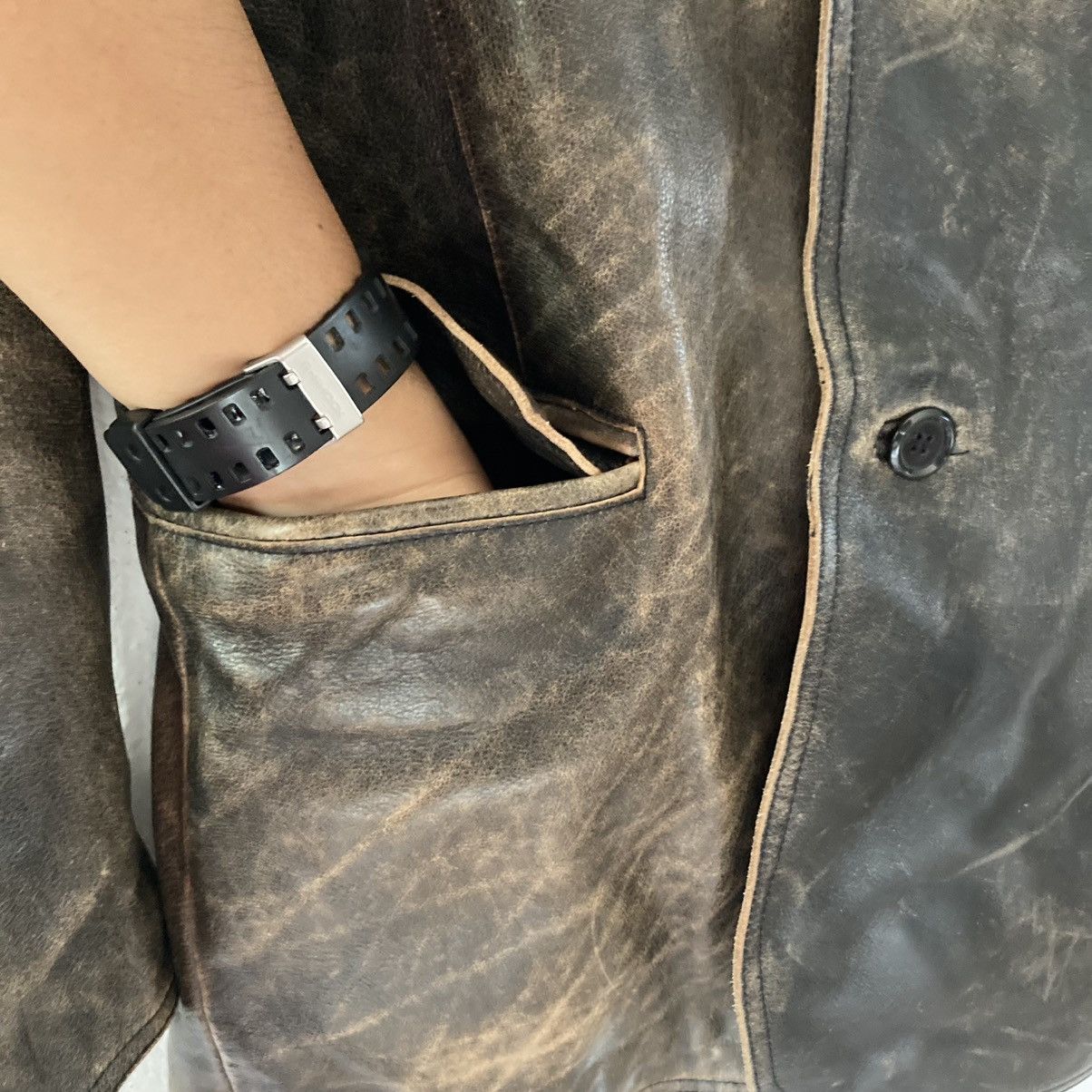 Vintage Wind Armor Leather Jacket