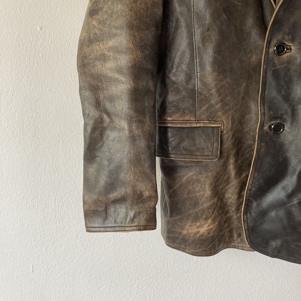 Vintage Wind Armor Leather Jacket