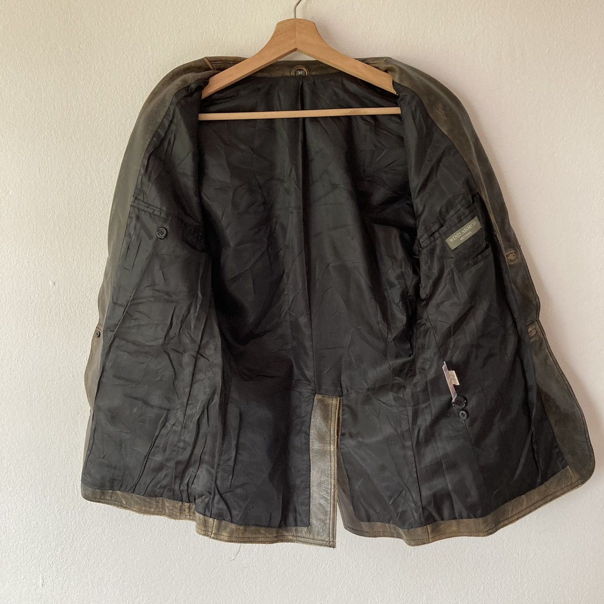 Vintage Wind Armor Leather Jacket