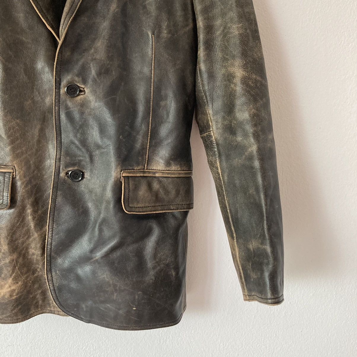 Vintage Wind Armor Leather Jacket