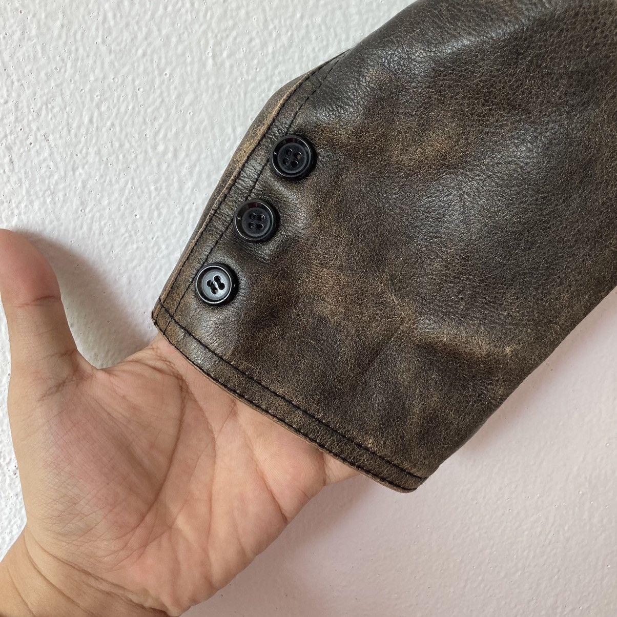 Vintage Wind Armor Leather Jacket