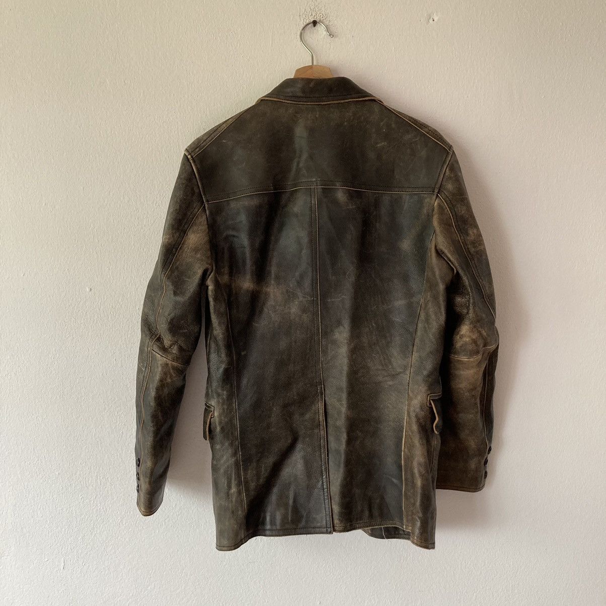 Vintage Wind Armor Leather Jacket