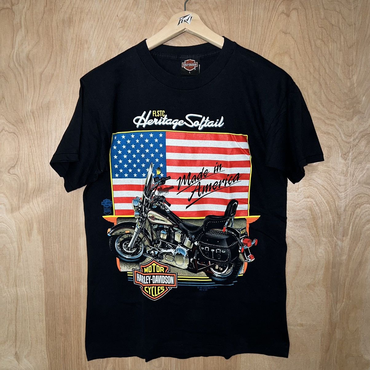 Vintage VINTAGE 1991 HARLEYDAVIDSON HERITAGE SOFTAIL LOGO TEE SHIRT