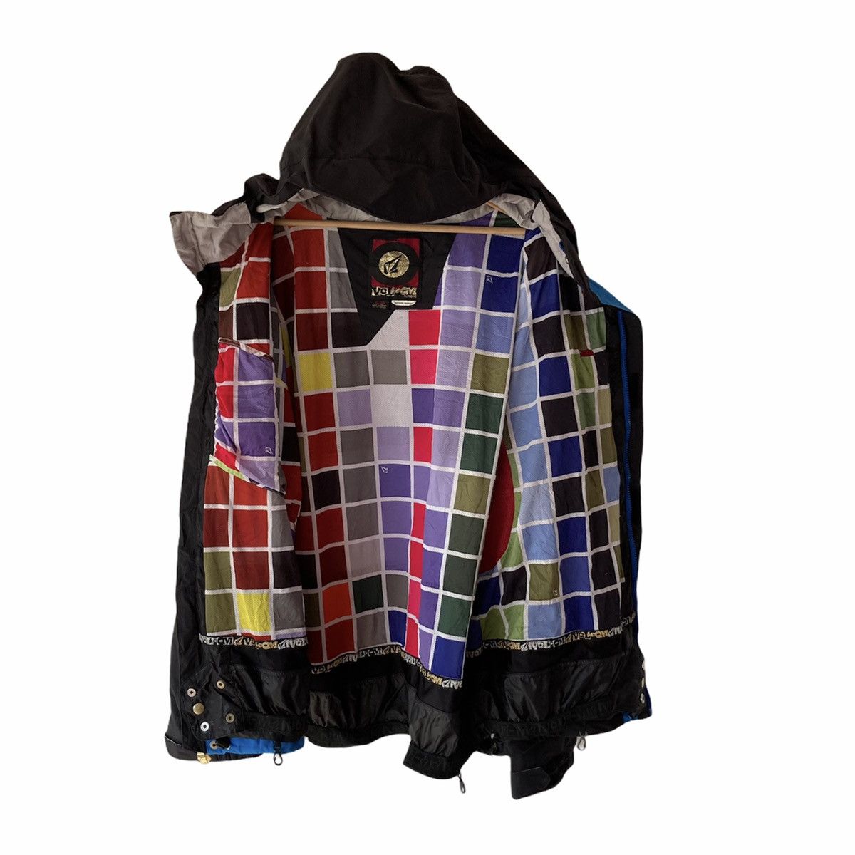 Designer Volcom Fullprint Blue Black Hooded Jacket Size US XL / EU 56 / 4 - 18 Thumbnail