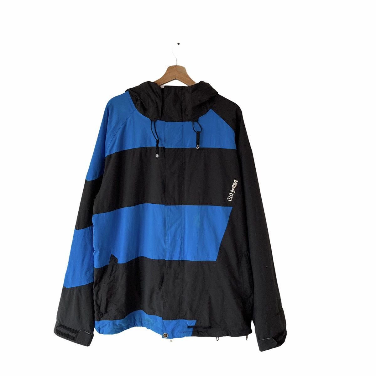 Designer Volcom Fullprint Blue Black Hooded Jacket Size US XL / EU 56 / 4 - 5 Thumbnail