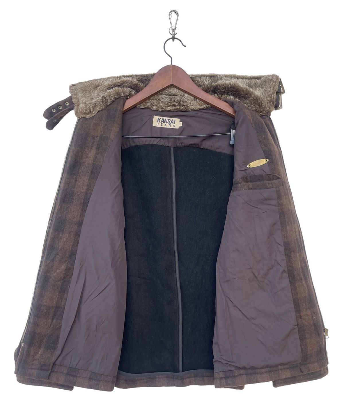 Kansai Yamamoto Vintage Kansai Yamamoto Kansai Jeans Fur Collar Wool Jacket Size US M / EU 48-50 / 2 - 4 Thumbnail