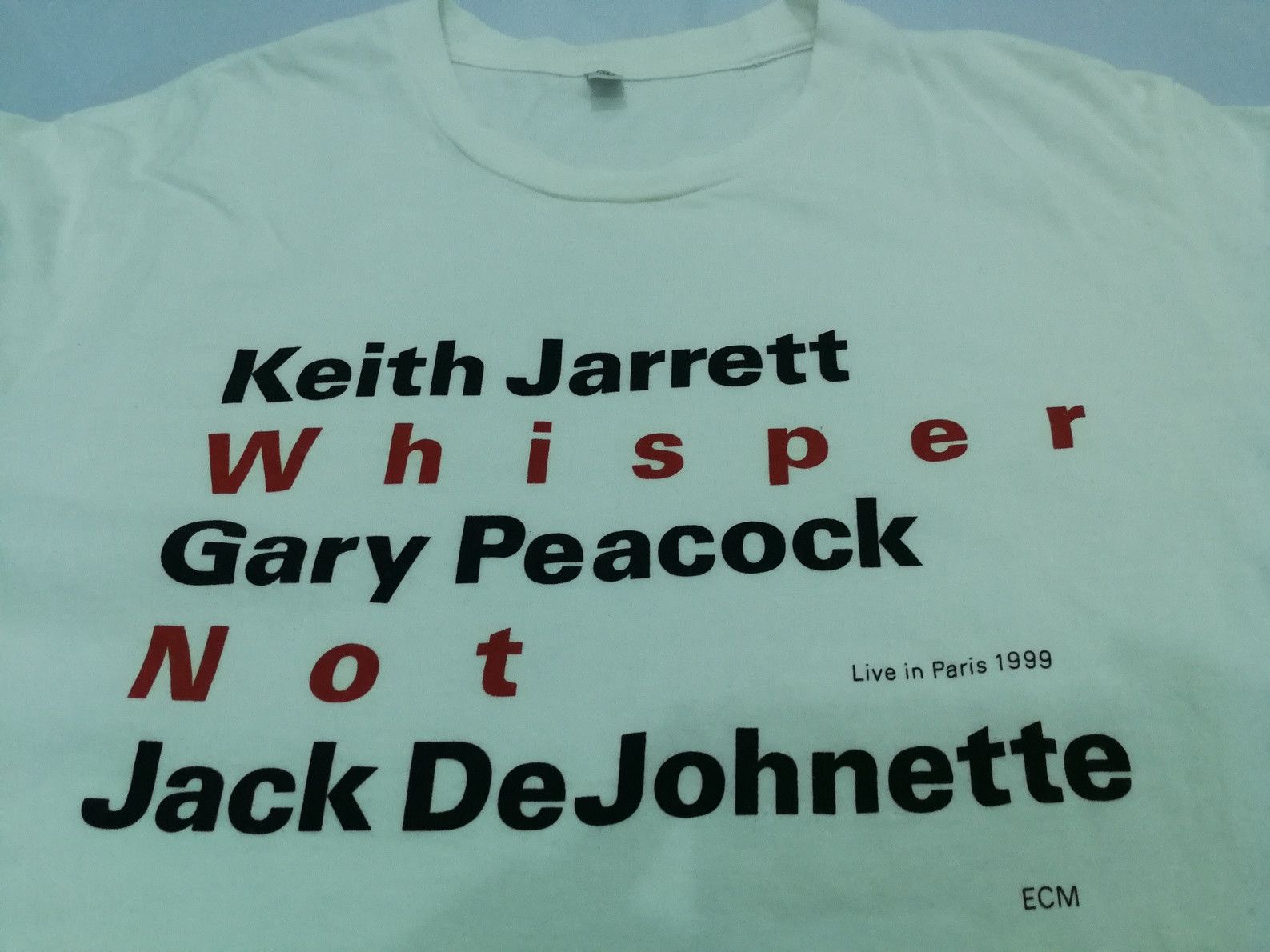 image of Band Tees Ecm Records Keith Jarret Gary Peacock Tee in White, Women's (Size Medium)