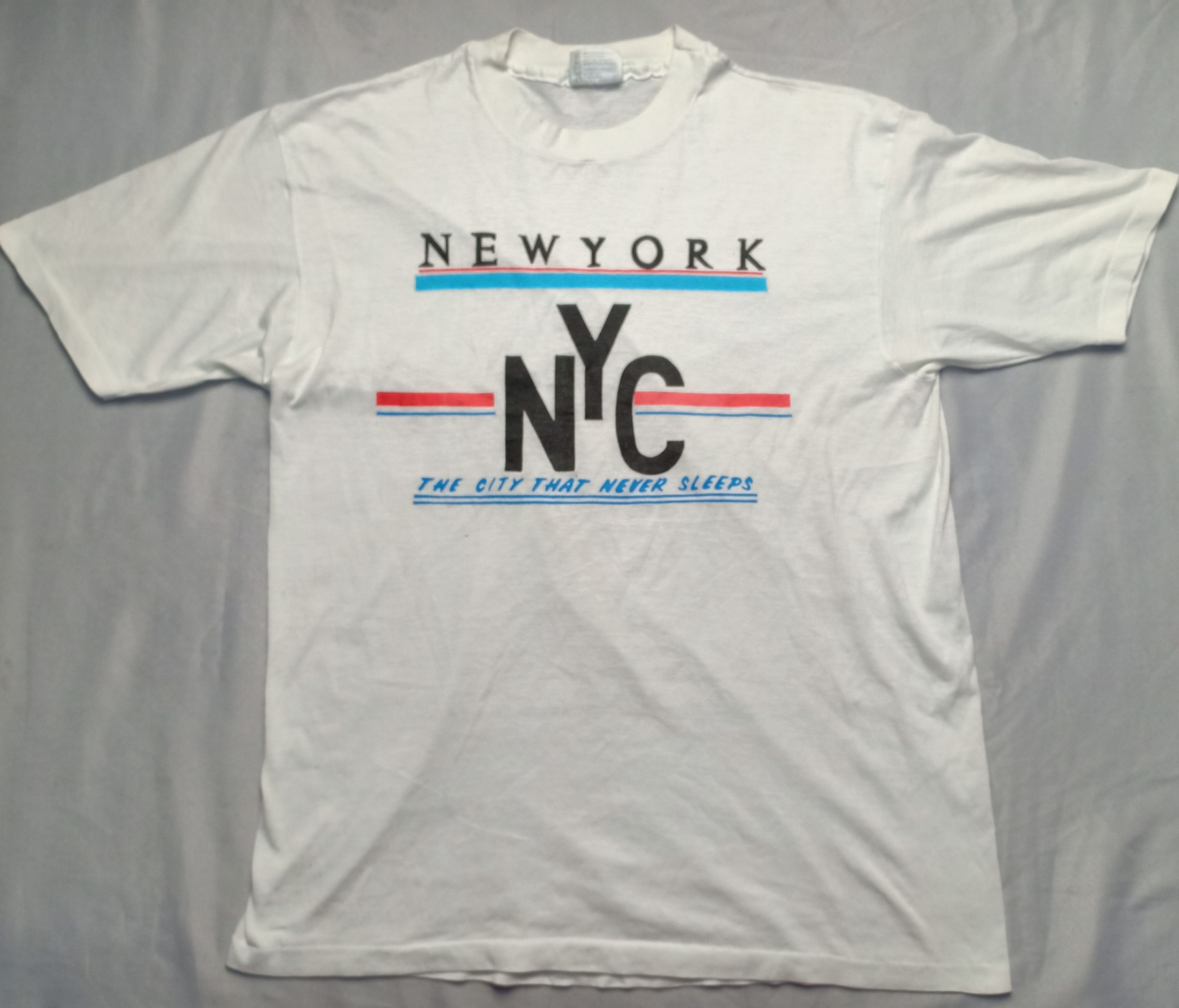 Vintage NEW YORK 80s Vintage Single Stitch NYC 50/50 Tee Size US L / EU 52-54 / 3 - 2 Thumbnail