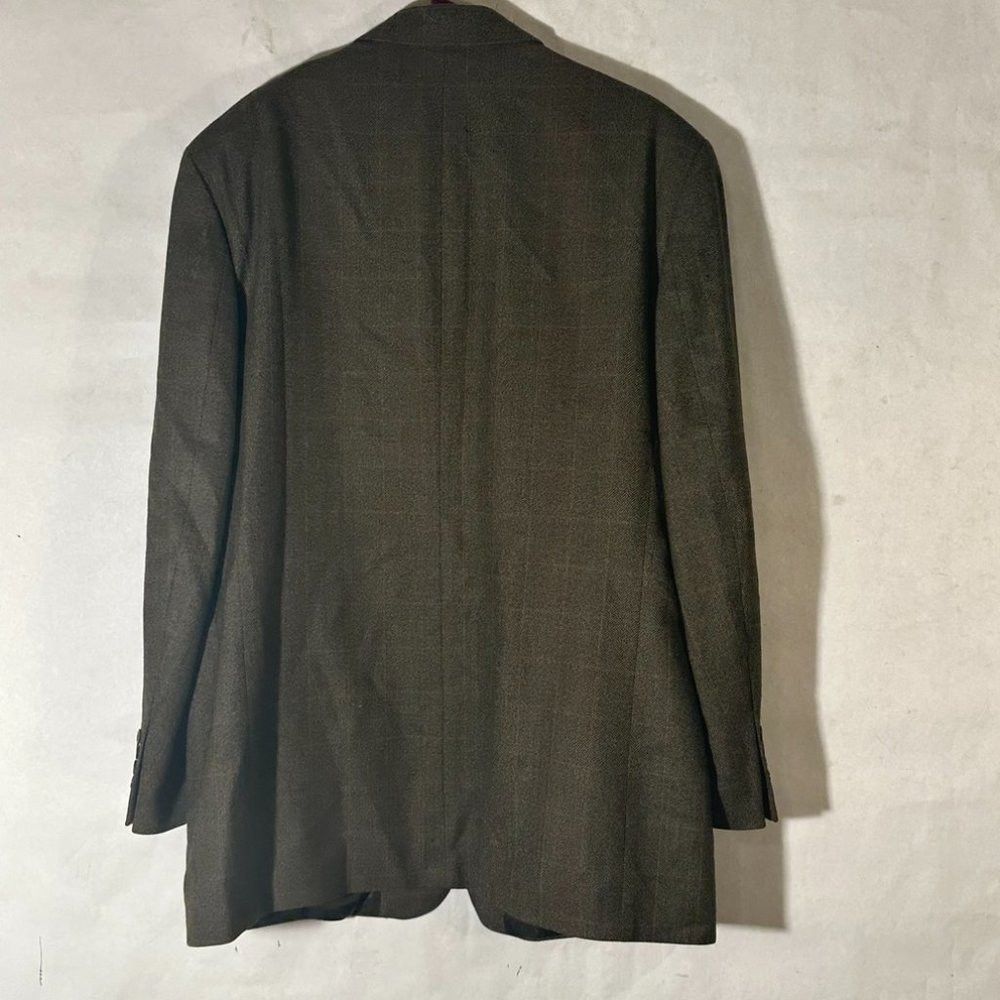 Oscar De La Renta OSCAR DE LA RENTA Jacket Blazer 46L Lambswool Brown Size 46L - 8 Thumbnail