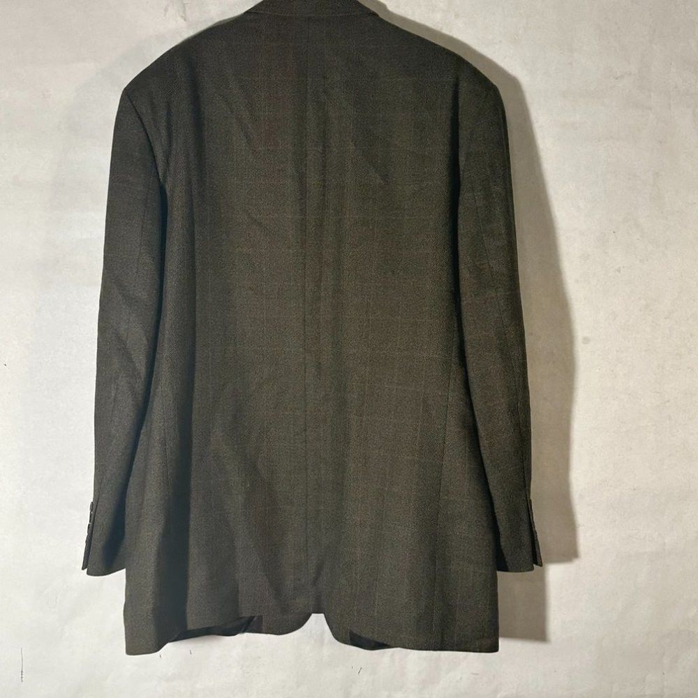 Oscar De La Renta OSCAR DE LA RENTA Jacket Blazer 46L Lambswool Brown Size 46L - 7 Thumbnail
