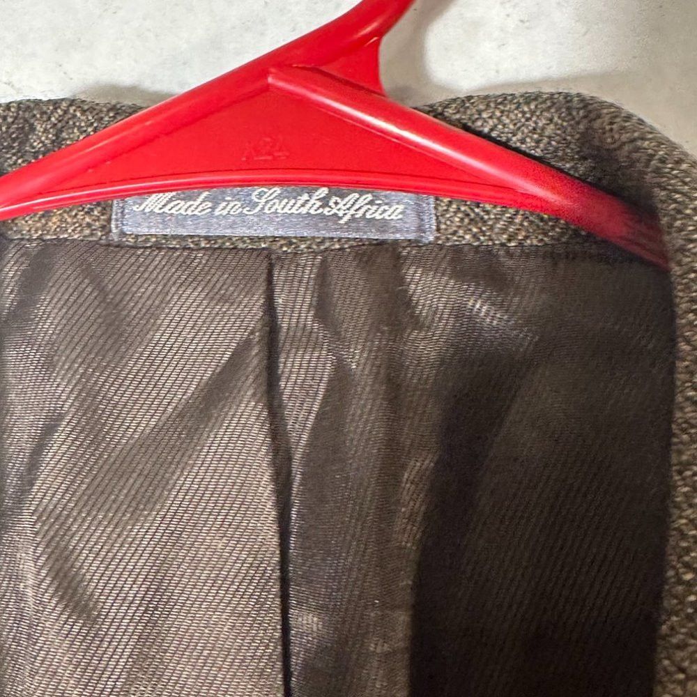 Oscar De La Renta OSCAR DE LA RENTA Jacket Blazer 46L Lambswool Brown Size 46L - 6 Thumbnail