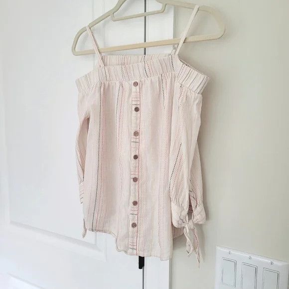 Vacation iZ Byer Juniors' Whipstitch-Stripe Off-The-Shldr Top Summer Size S / US 4 / IT 40 - 6 Thumbnail