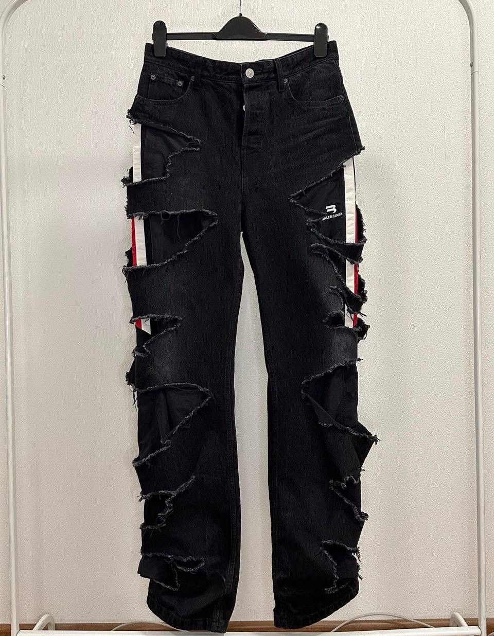 Balenciaga balenciaga distressed denim slashed Size US 27 - 1 Thumbnail