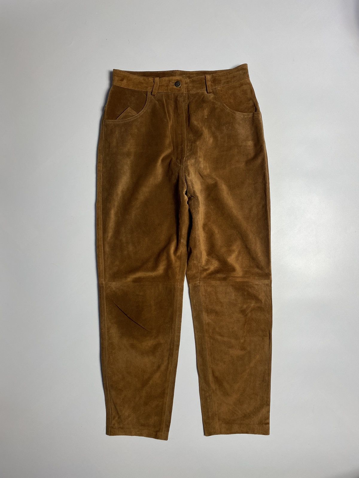 Leather Vintage mens brown leather pants Kanye West style Size US 30 / EU 46 - 1 Thumbnail