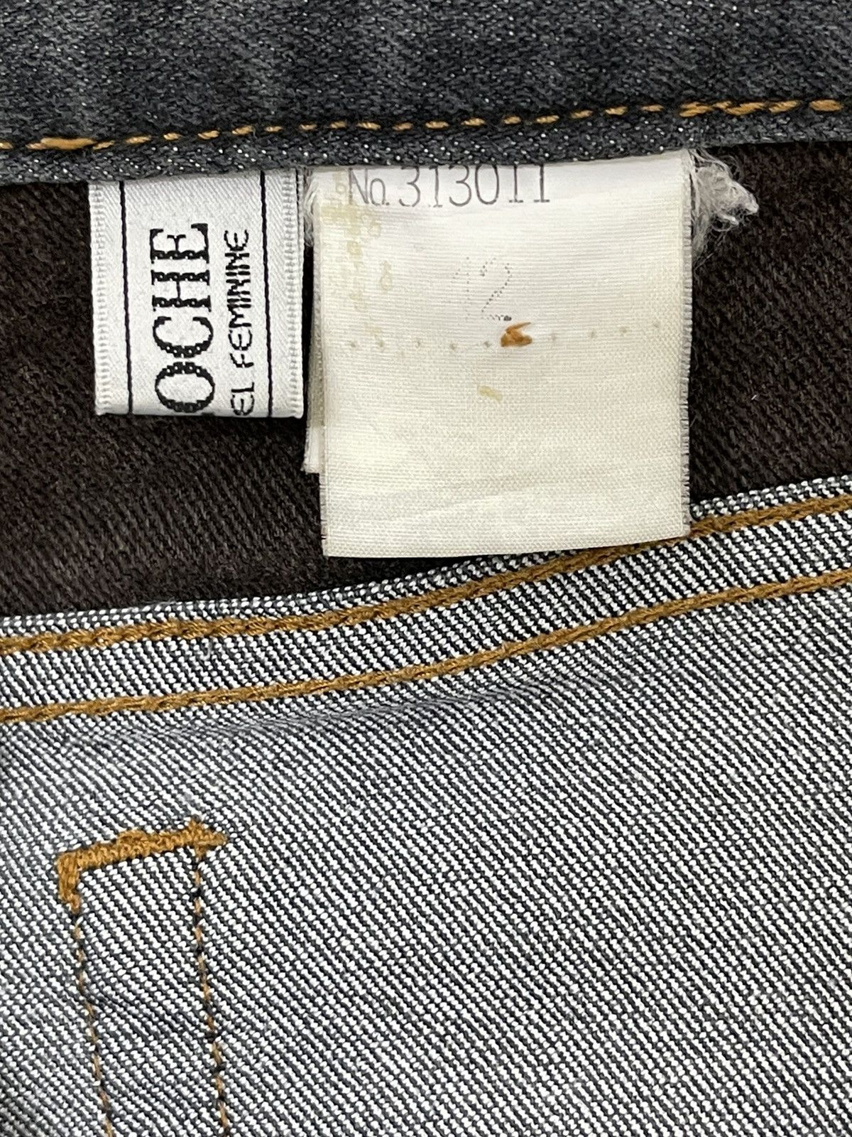 Japanese Brand Flare Jeans En Cloche Two Tones Stretch Denim Boot Cut 5🟦 Size US 28 / EU 44 - 20 Thumbnail
