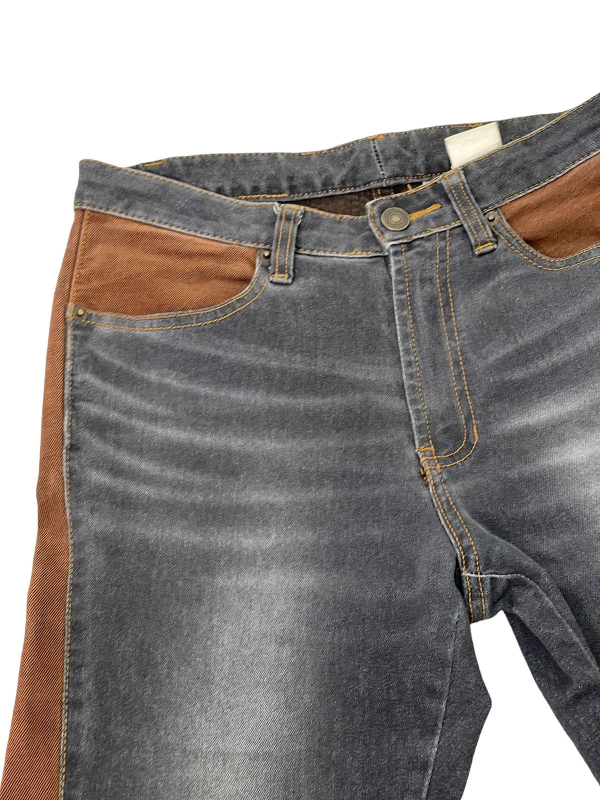 Japanese Brand Flare Jeans En Cloche Two Tones Stretch Denim Boot Cut 5🟦 Size US 28 / EU 44 - 8 Thumbnail