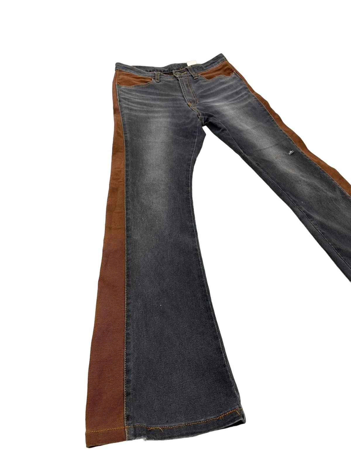 Japanese Brand Flare Jeans En Cloche Two Tones Stretch Denim Boot Cut 5🟦 Size US 28 / EU 44 - 1 Thumbnail