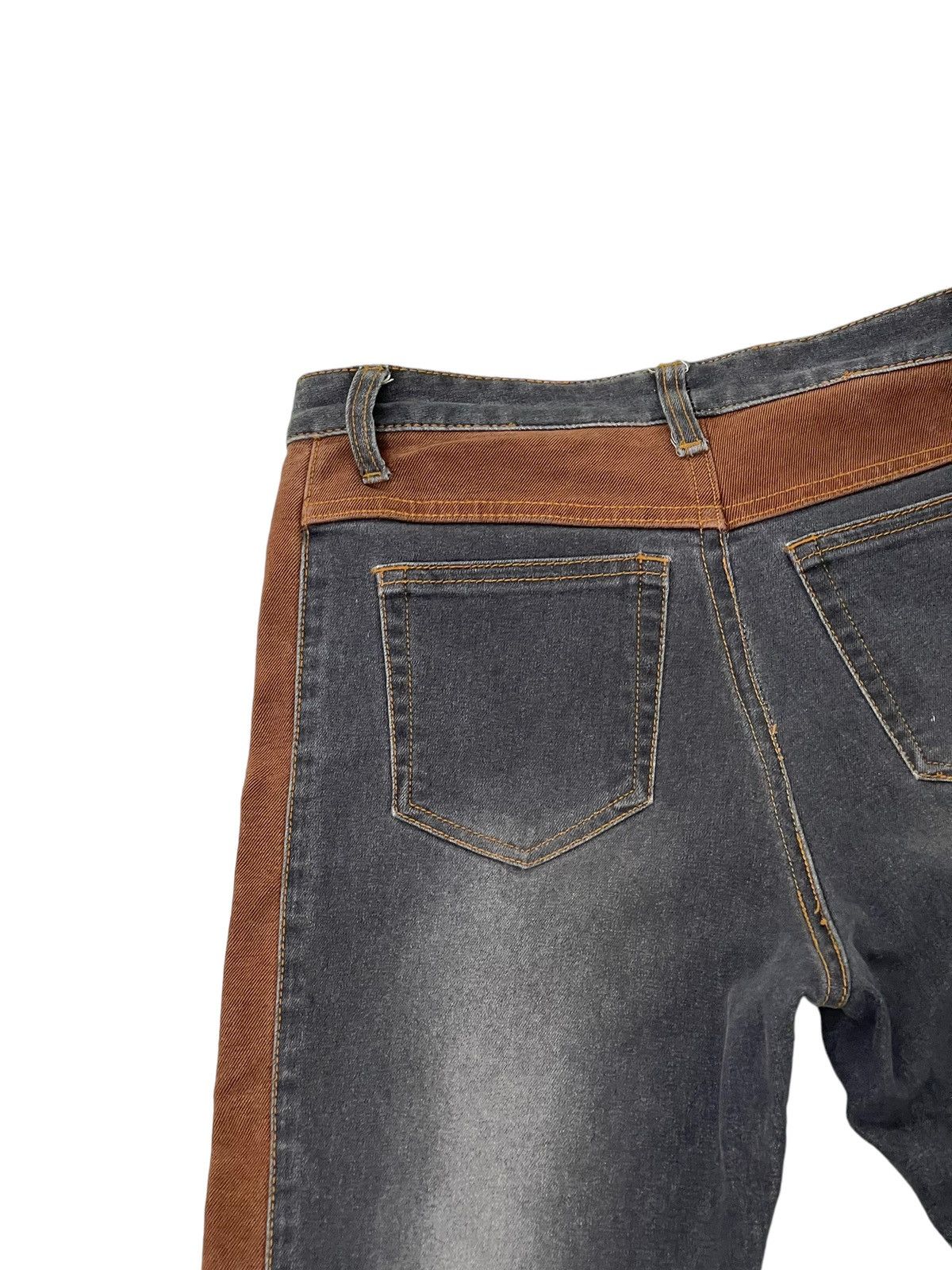 Japanese Brand Flare Jeans En Cloche Two Tones Stretch Denim Boot Cut 5🟦 Size US 28 / EU 44 - 18 Thumbnail