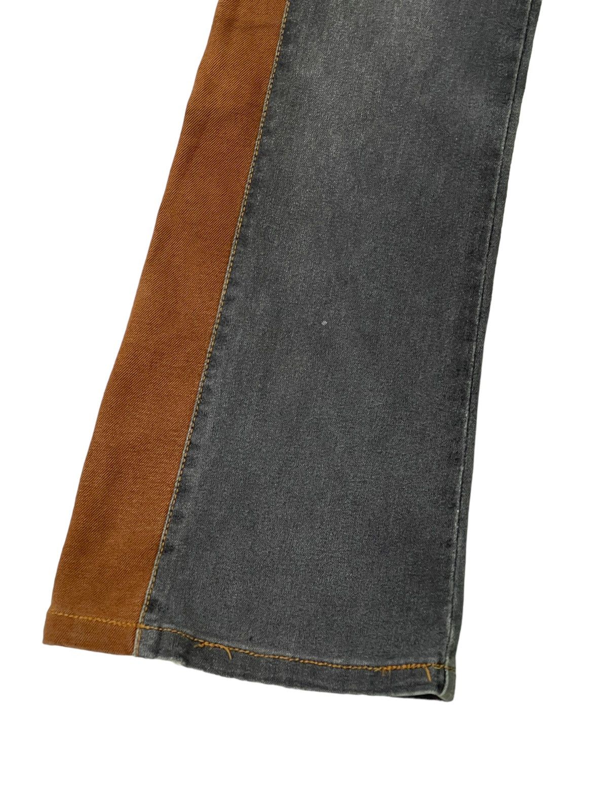 Japanese Brand Flare Jeans En Cloche Two Tones Stretch Denim Boot Cut 5🟦 Size US 28 / EU 44 - 5 Thumbnail