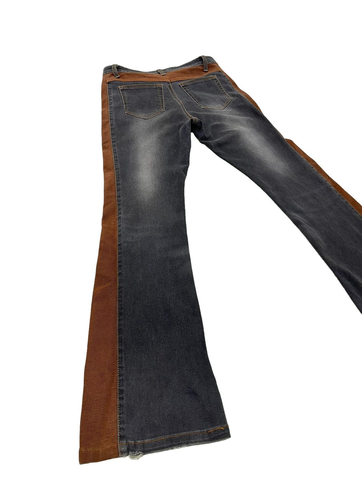 Japanese Brand Flare Jeans En Cloche Two Tones Stretch Denim Boot Cut 5🟦 Size US 28 / EU 44 - 12 Thumbnail