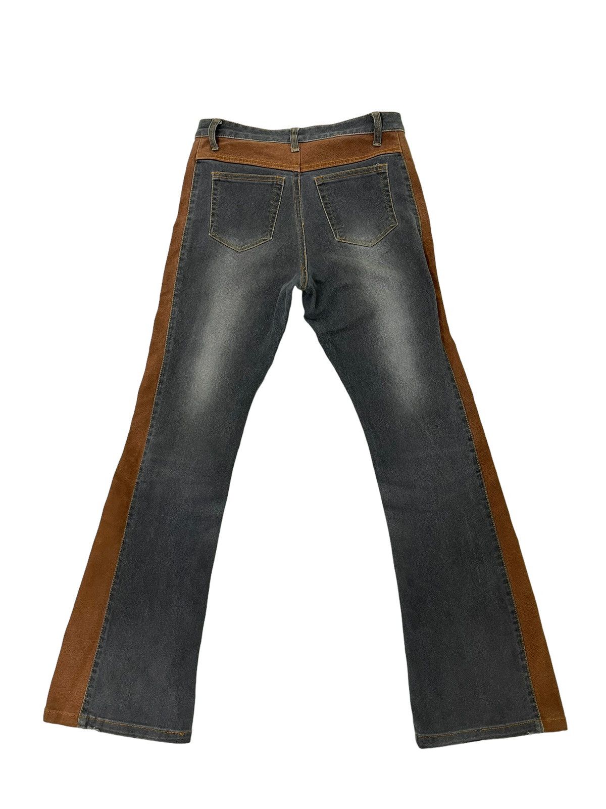 Japanese Brand Flare Jeans En Cloche Two Tones Stretch Denim Boot Cut 5🟦 Size US 28 / EU 44 - 11 Thumbnail