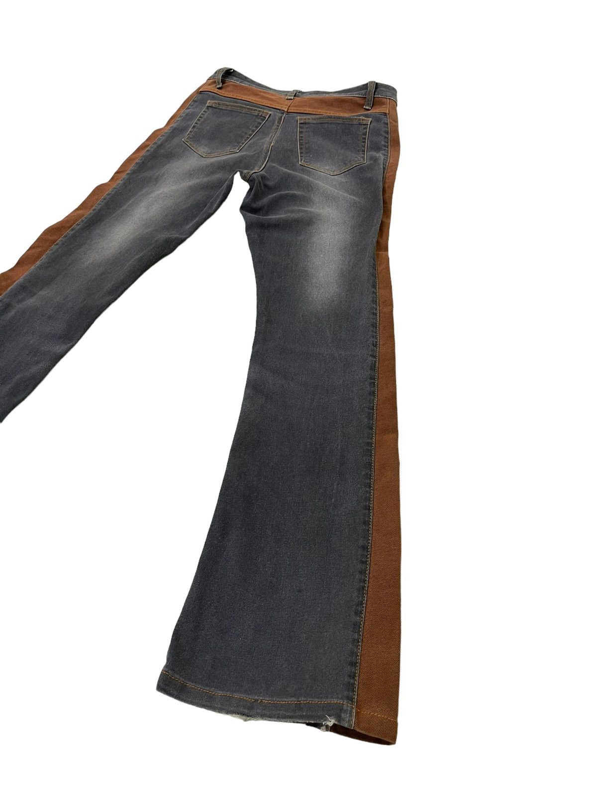 Japanese Brand Flare Jeans En Cloche Two Tones Stretch Denim Boot Cut 5🟦 Size US 28 / EU 44 - 13 Thumbnail