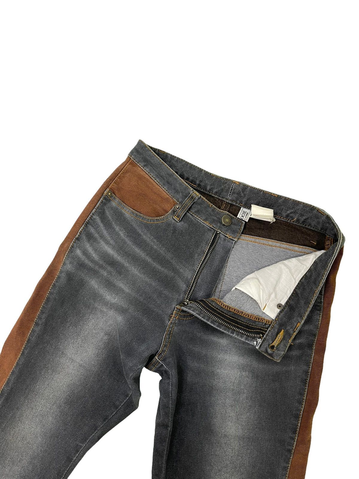 Japanese Brand Flare Jeans En Cloche Two Tones Stretch Denim Boot Cut 5🟦 Size US 28 / EU 44 - 10 Thumbnail