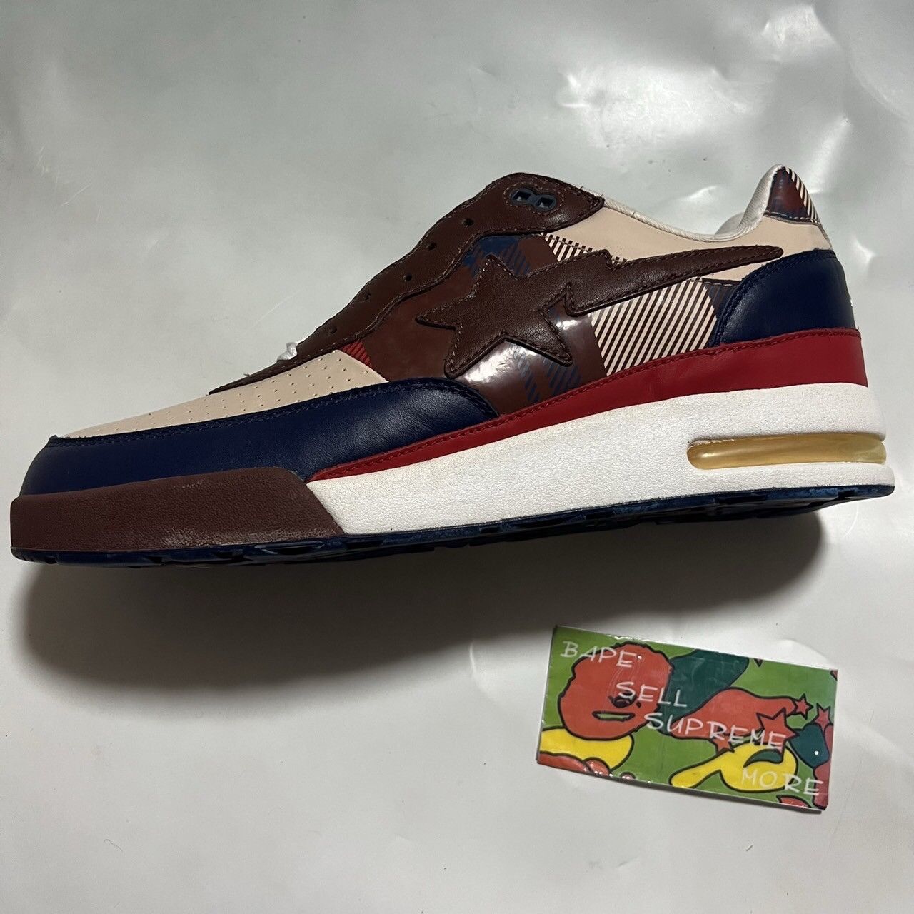 image of Bape Road Sta Lovegene Check Patent Leather Shoes, Men's (Size 13)