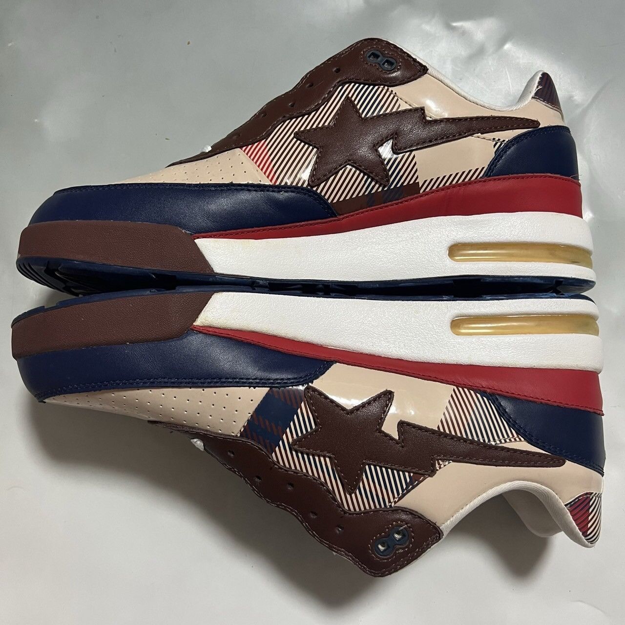 Bape BAPE ROAD Sta lovegene check patent leather Size US 13 / EU 46 - 4 Thumbnail