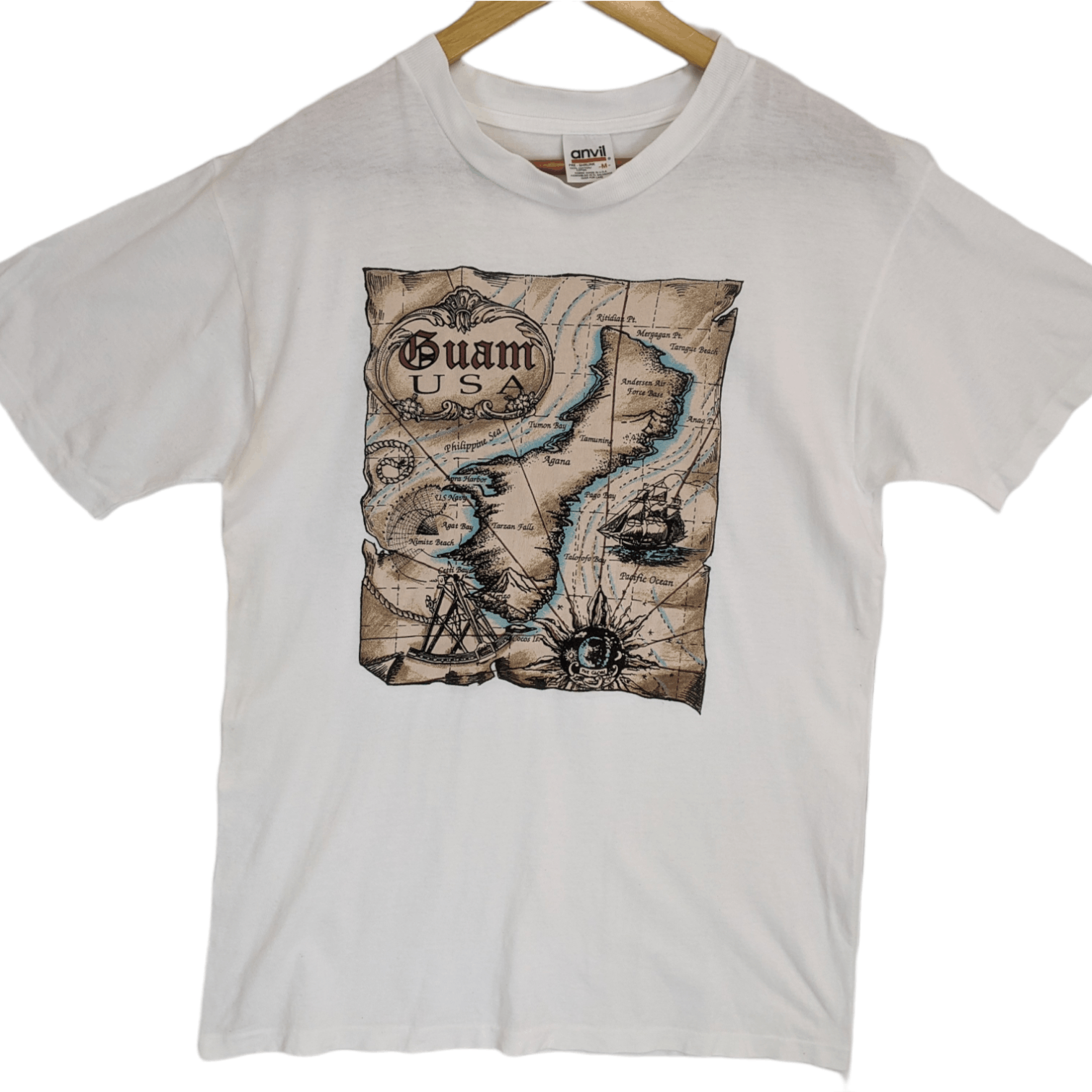 Anvil × Vintage Vintage 90's GUAM Graphic T-Shirt Single Stitches Size US M / EU 48-50 / 2 - 2 Thumbnail