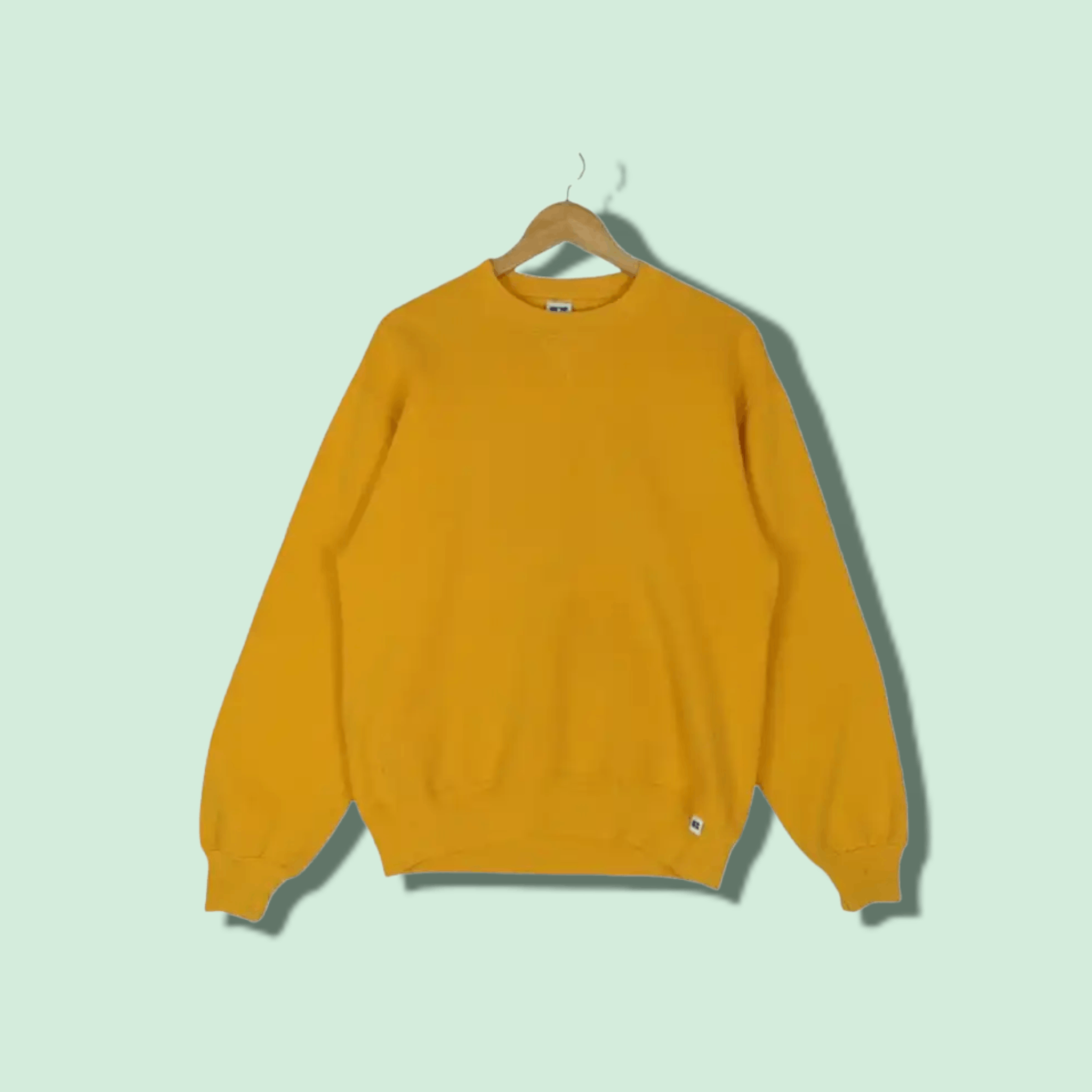 Russell Athletic 90's RUSSELL ATHLETIC Yellow Plain Jumper Sweatshirt Size US M / EU 48-50 / 2 - 1 Thumbnail