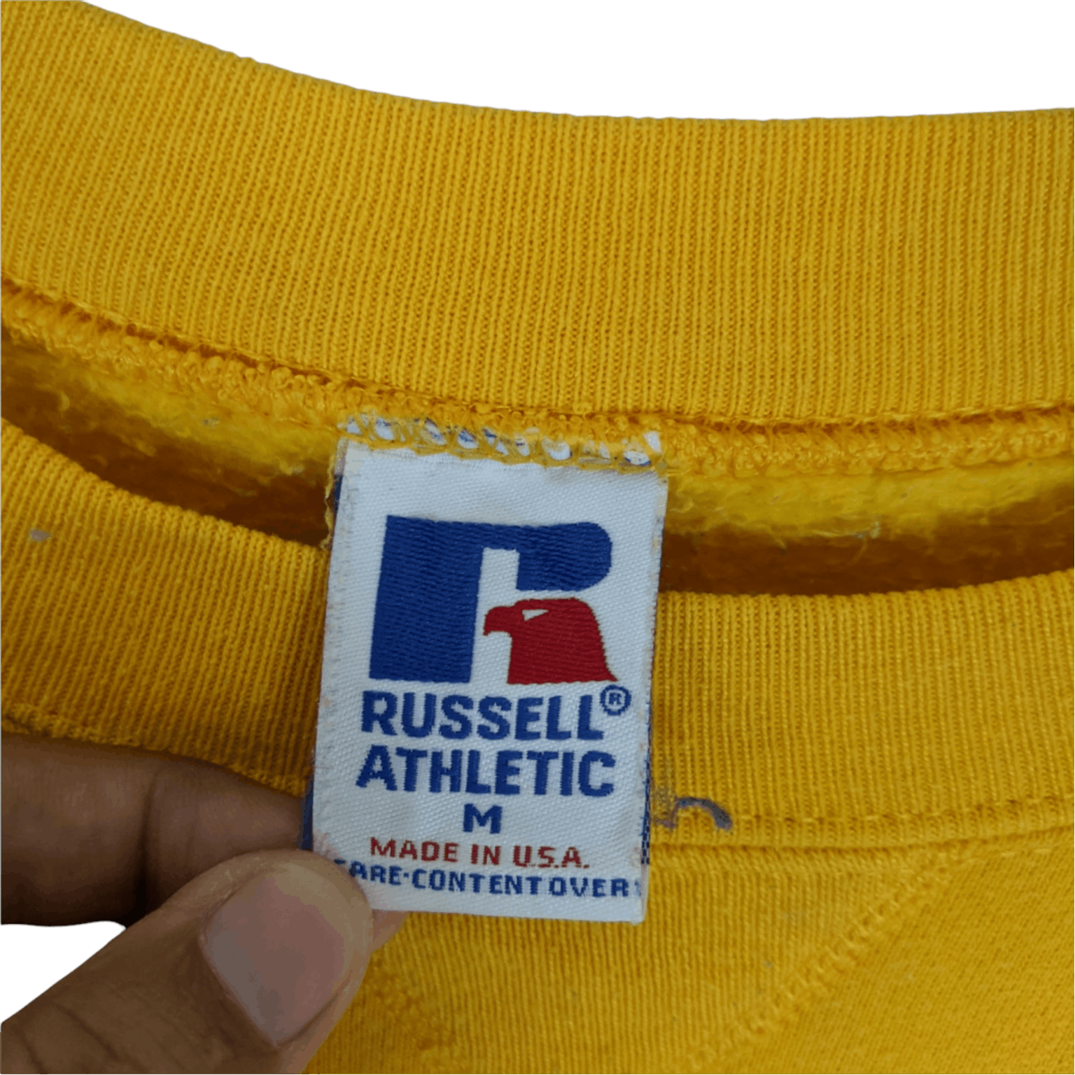 Russell Athletic 90's RUSSELL ATHLETIC Yellow Plain Jumper Sweatshirt Size US M / EU 48-50 / 2 - 12 Thumbnail