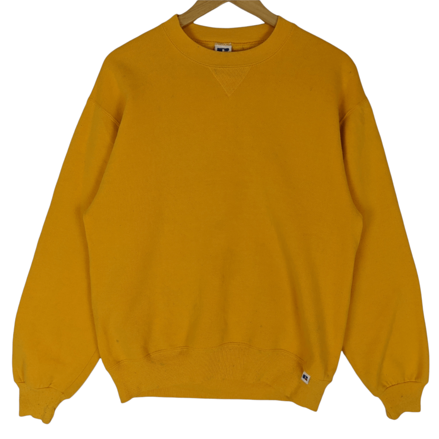 Russell Athletic 90's RUSSELL ATHLETIC Yellow Plain Jumper Sweatshirt Size US M / EU 48-50 / 2 - 2 Thumbnail