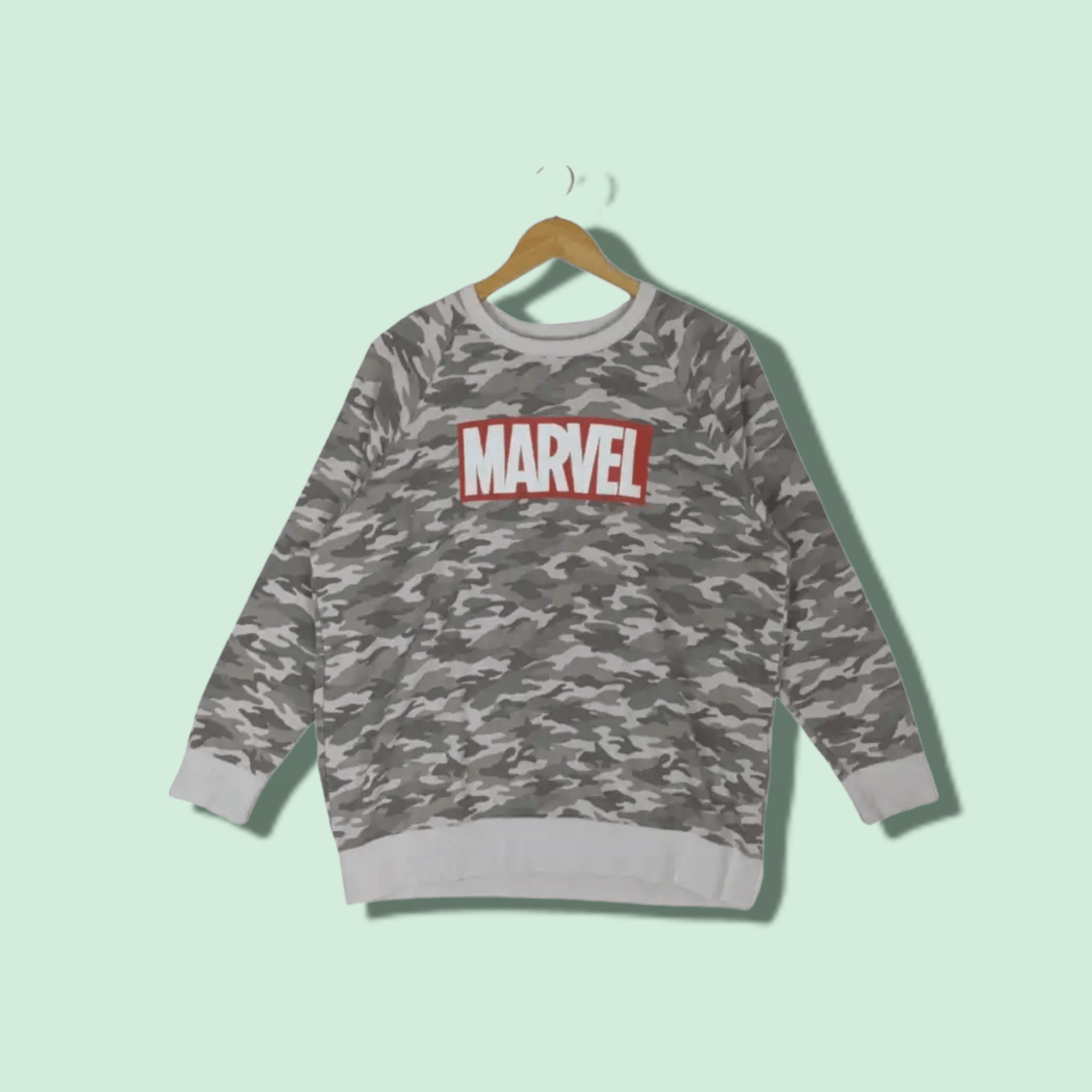 Japanese Brand MARVEL Box Logo Camouflage Jumper Sweatshirt Size US L / EU 52-54 / 3 - 1 Thumbnail