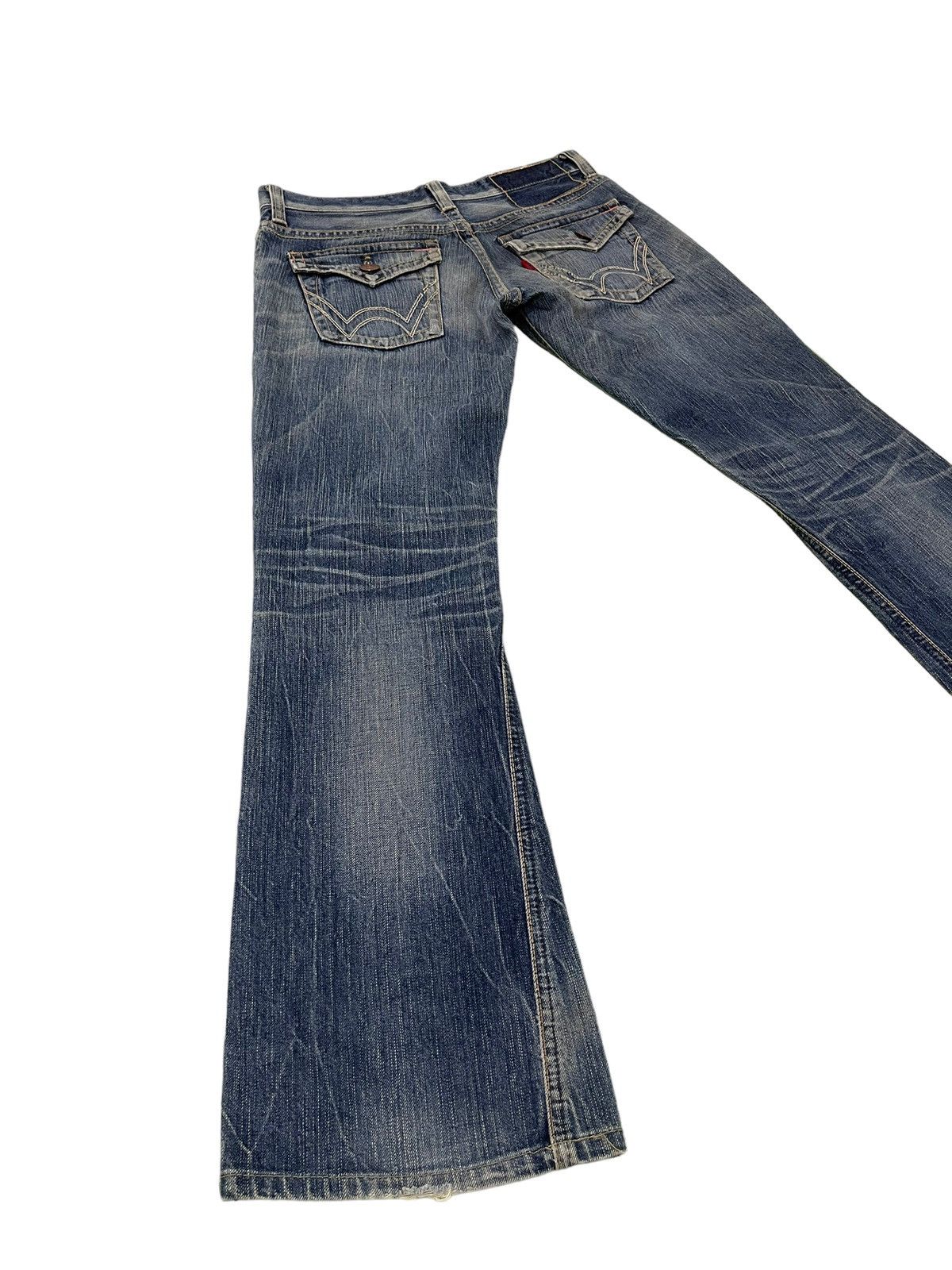 Edwin Flare Jeans Edwin Japan Distress Denim Low Rise Boot Cut 5🟦 Size US 30 / EU 46 - 13 Thumbnail