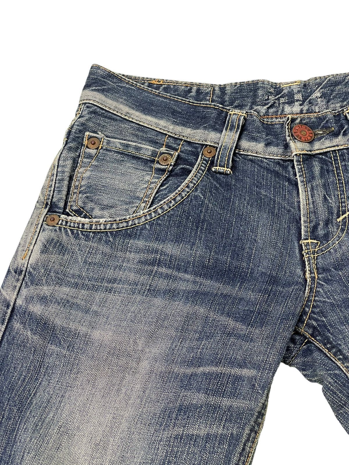 Edwin Flare Jeans Edwin Japan Distress Denim Low Rise Boot Cut 5🟦 Size US 30 / EU 46 - 10 Thumbnail
