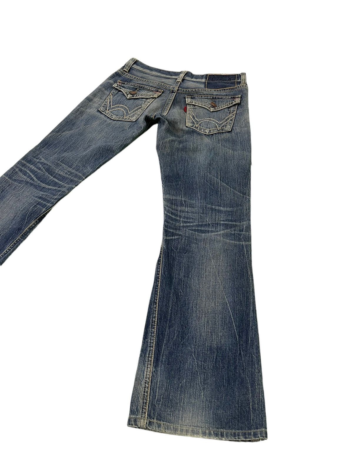 Edwin Flare Jeans Edwin Japan Distress Denim Low Rise Boot Cut 5🟦 Size US 30 / EU 46 - 14 Thumbnail