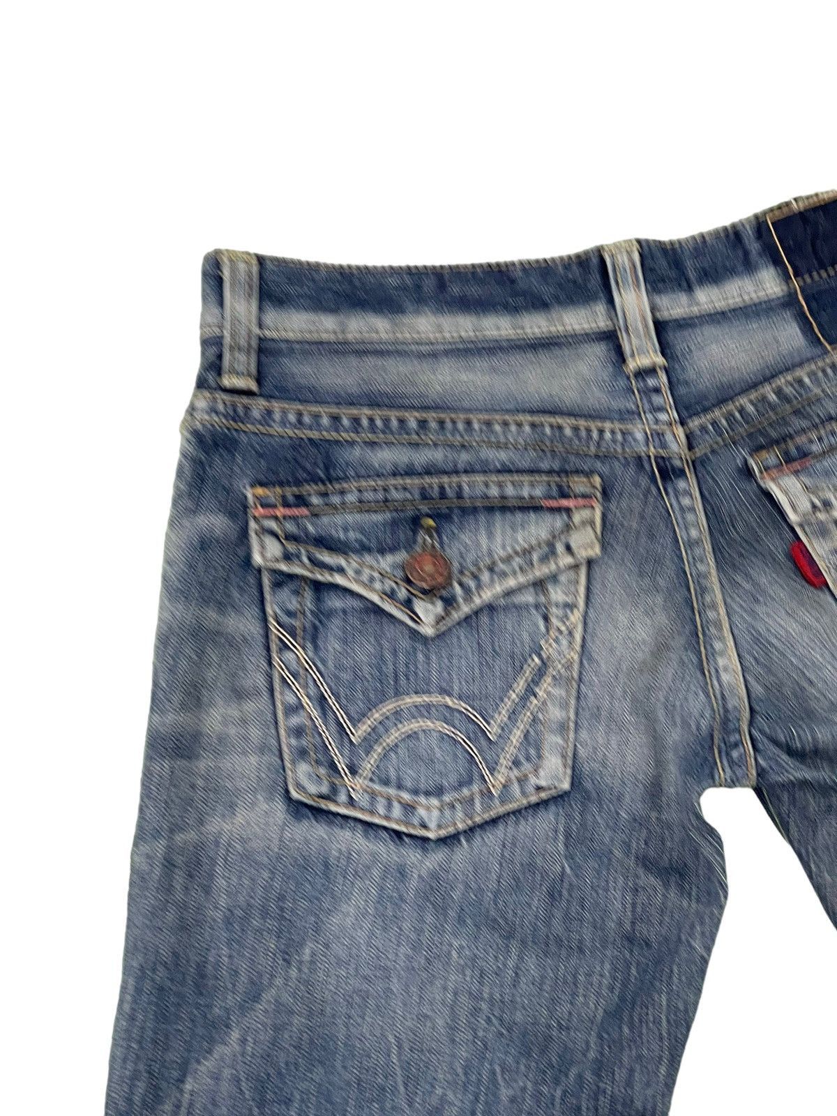 Edwin Flare Jeans Edwin Japan Distress Denim Low Rise Boot Cut 5🟦 Size US 30 / EU 46 - 19 Thumbnail