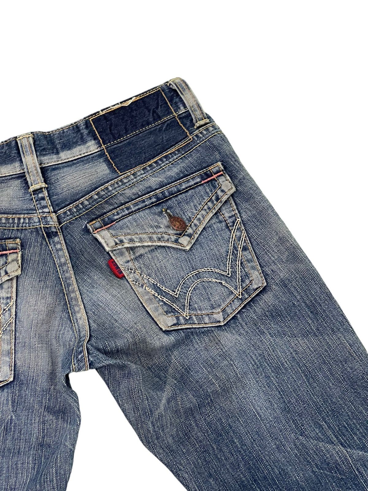 Edwin Flare Jeans Edwin Japan Distress Denim Low Rise Boot Cut 5🟦 Size US 30 / EU 46 - 20 Thumbnail