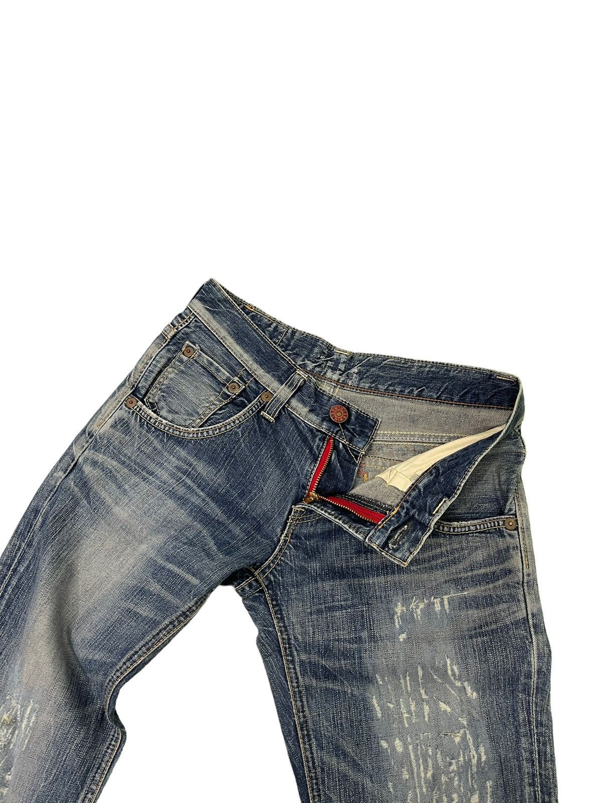 Edwin Flare Jeans Edwin Japan Distress Denim Low Rise Boot Cut 5🟦 Size US 30 / EU 46 - 11 Thumbnail