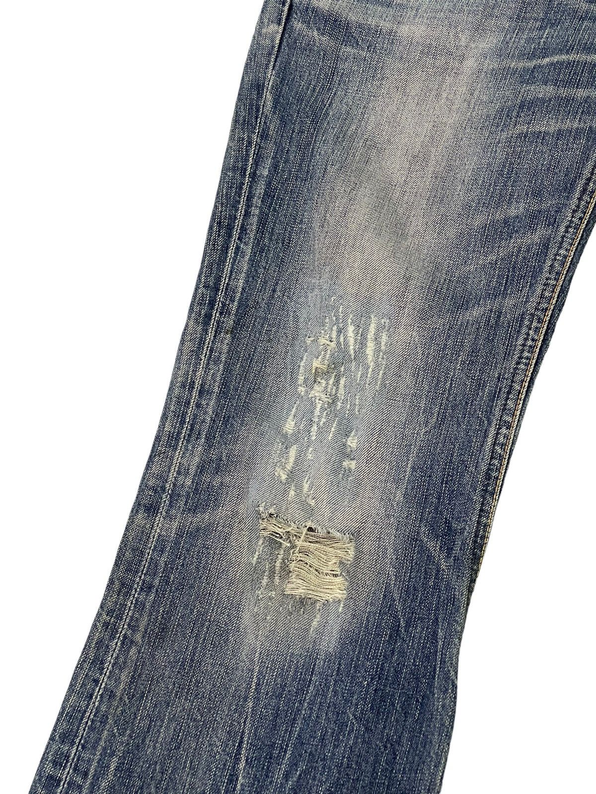 Edwin Flare Jeans Edwin Japan Distress Denim Low Rise Boot Cut 5🟦 Size US 30 / EU 46 - 6 Thumbnail