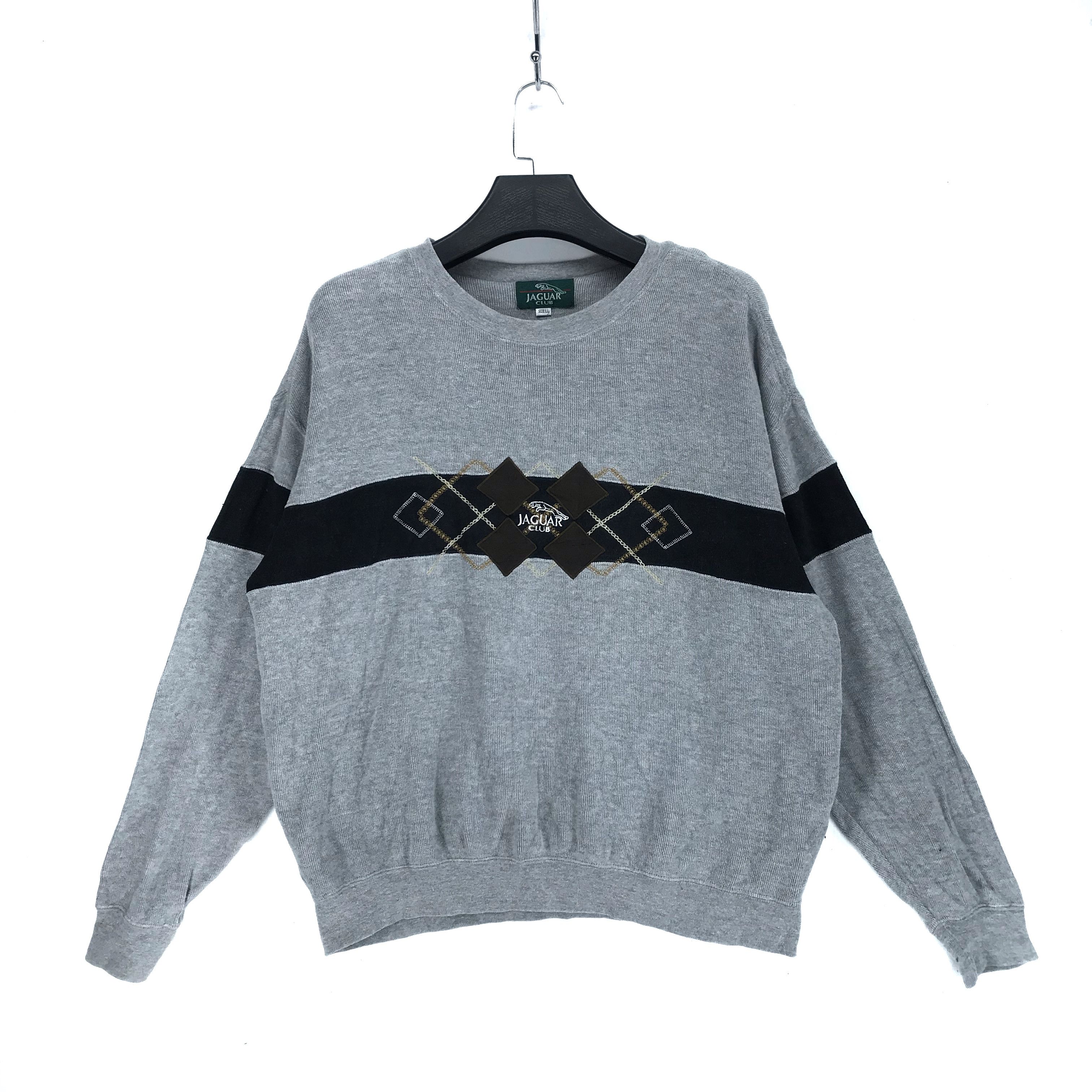 image of Racing x Vintage Jaguar Club Embroidery Logo Sweatshirt 2129-83 in Grey, Men's (Size Large)