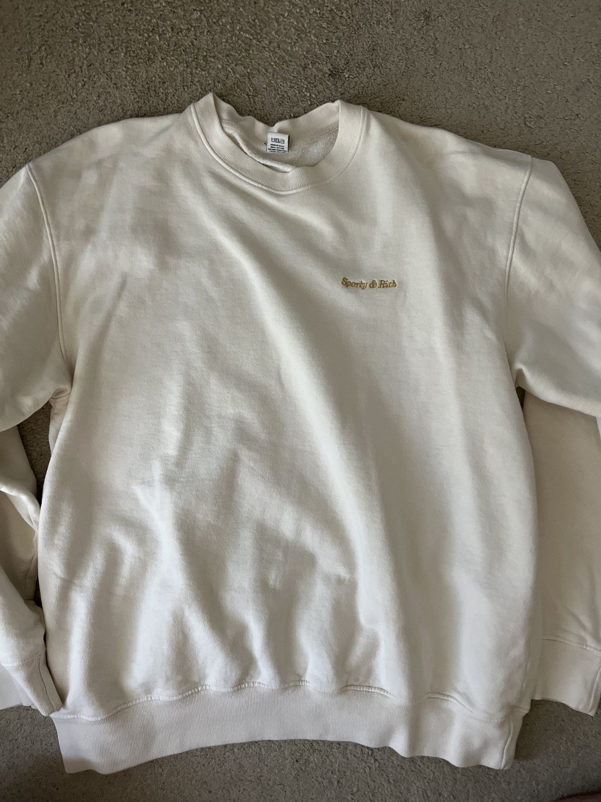 Sporty & Rich Sporty & Rich Logo Sweatshirt Cream Large Size US L / EU 52-54 / 3 - 4 Thumbnail