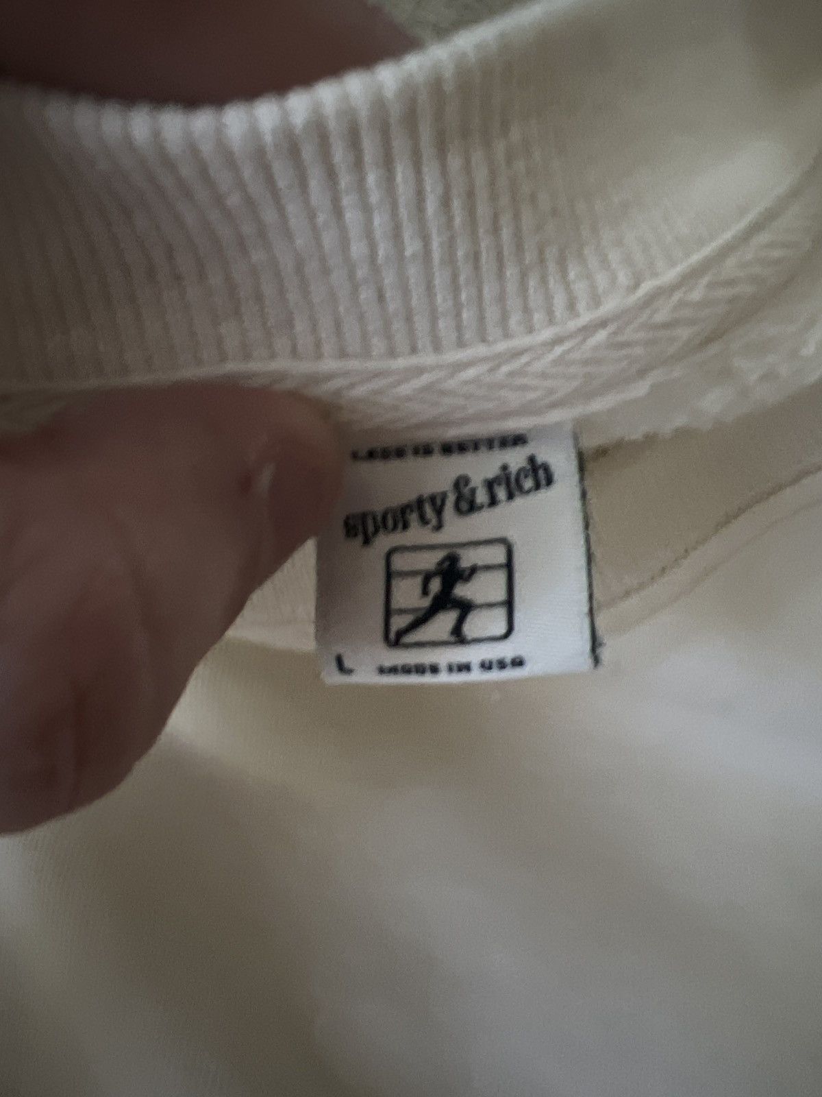 Sporty & Rich Sporty & Rich Logo Sweatshirt Cream Large Size US L / EU 52-54 / 3 - 3 Thumbnail