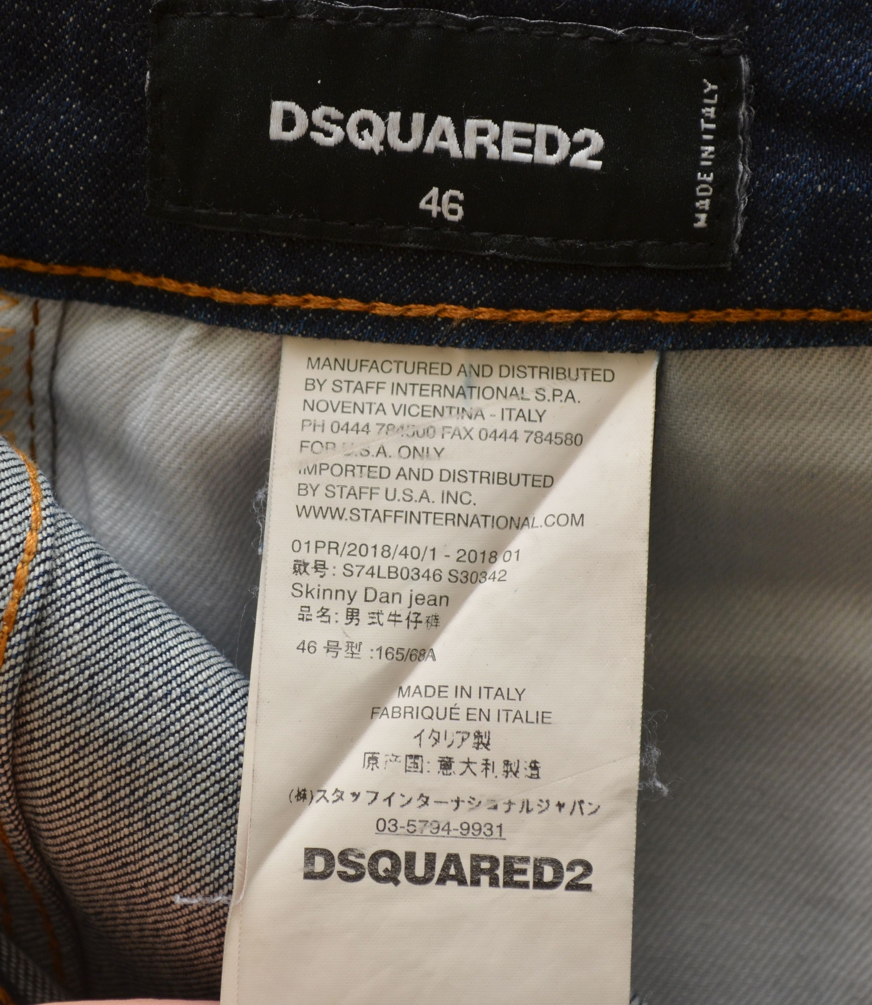 Dsquared2 Dsquared2 Blue Distressed Skinny Dan jeans Sz W30 L30 Size US 30 / EU 46 - 19 Thumbnail