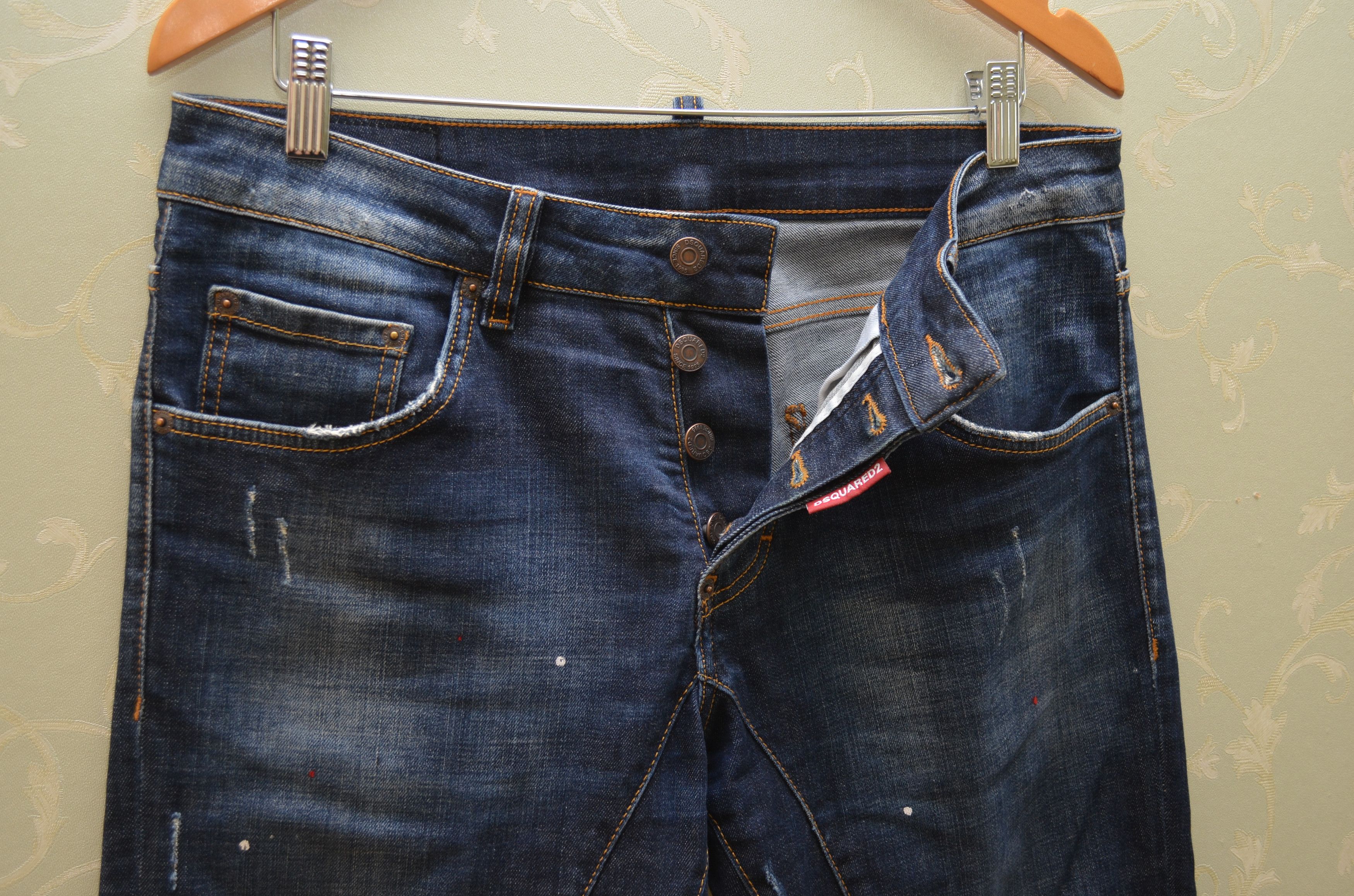 Dsquared2 Dsquared2 Blue Distressed Skinny Dan jeans Sz W30 L30 Size US 30 / EU 46 - 12 Thumbnail