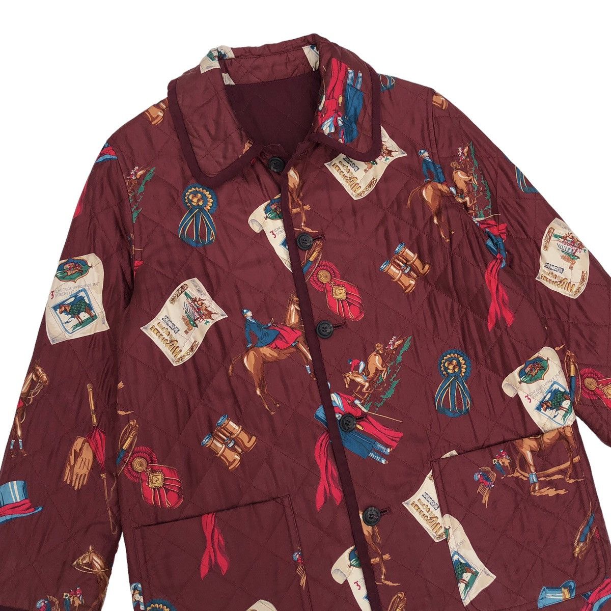 Burberry Burberrys Animal Equestrian Reversible Printed Long Jacket Size XL / US 12-14 / IT 48-50 - 5 Thumbnail