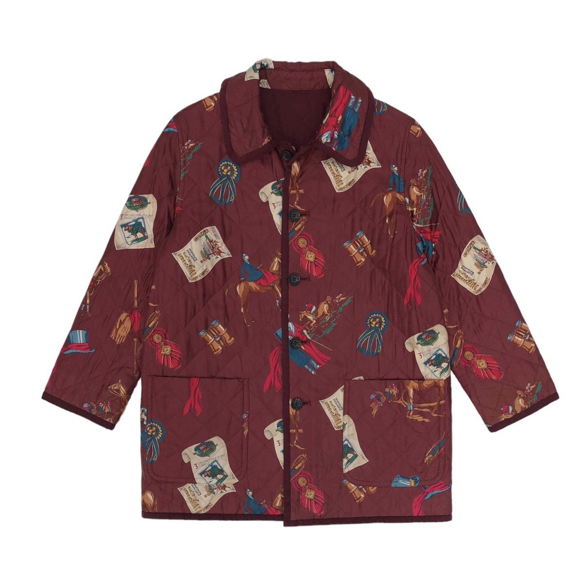 Burberry Burberrys Animal Equestrian Reversible Printed Long Jacket Size XL / US 12-14 / IT 48-50 - 1 Thumbnail