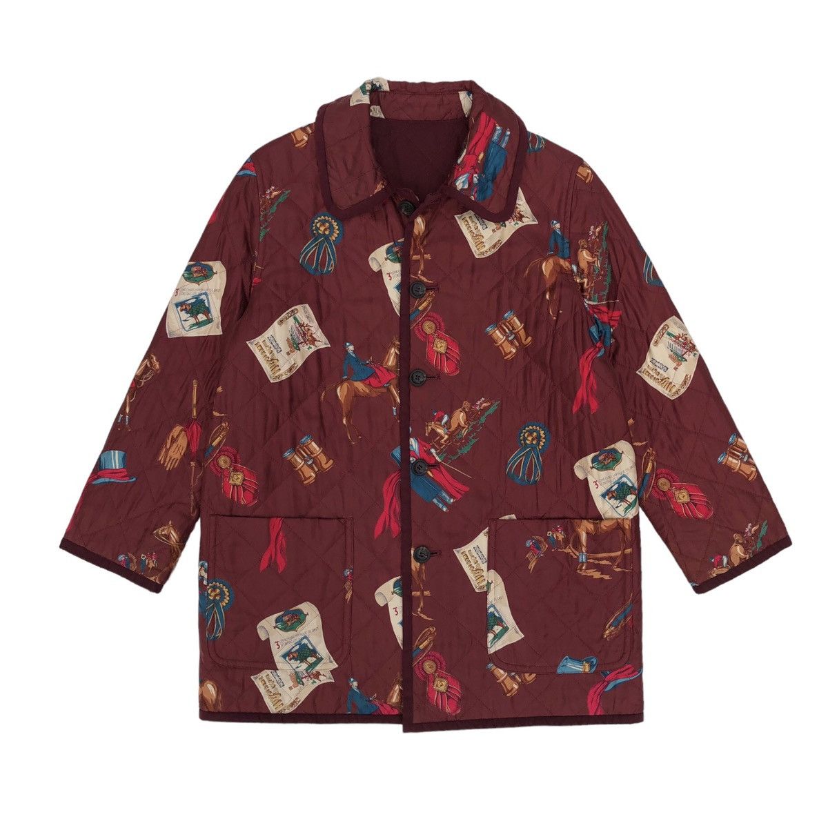 Burberry Burberrys Animal Equestrian Reversible Printed Long Jacket Size XL / US 12-14 / IT 48-50 - 8 Thumbnail